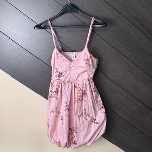 Rue21 Women's Floral Bubble Hem Mini Dress Pink Cottagecore Coquette Size L